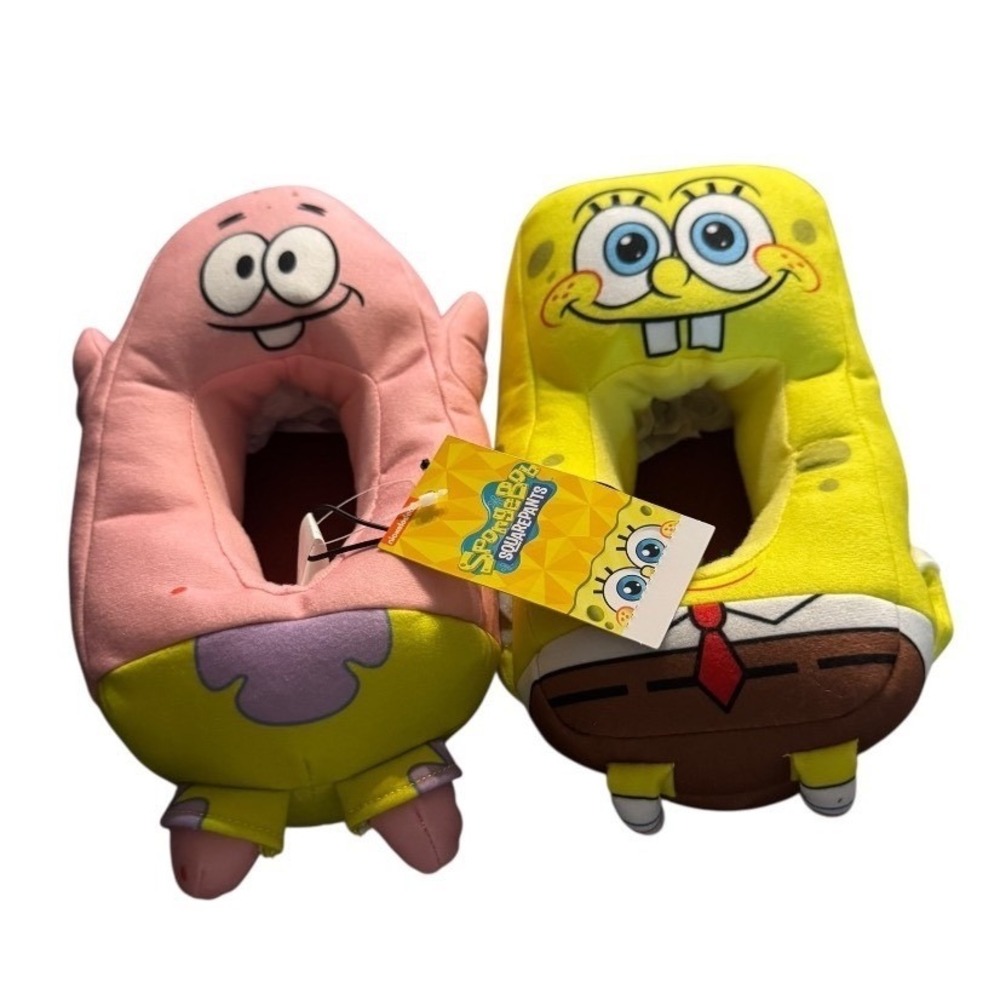 Nickelodeon Spongebob Patrick Star Youth‎ Slippers Plush Cuddle Size 13-1